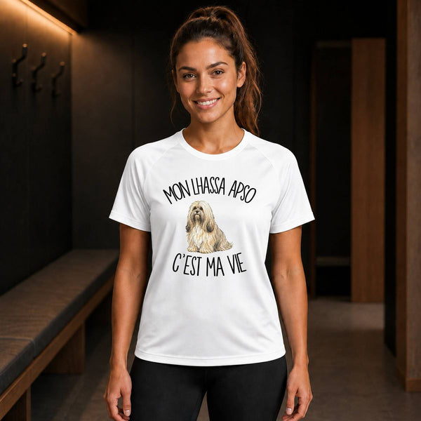 T-shirt de Sport Femme Mon Lhassa Apso c'est ma vie