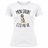 T-shirt de Sport Femme Mon Saluki c'est ma vie
