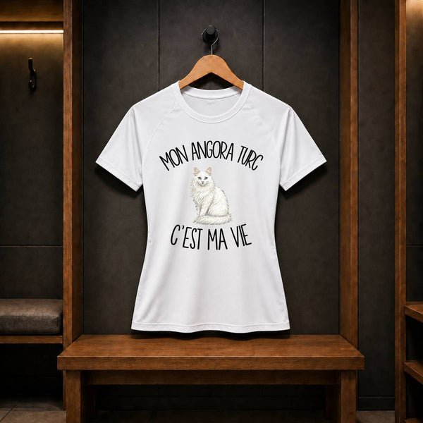 T-shirt de Sport Femme Mon Angora Turc c'est ma vie