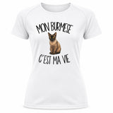 T-shirt de Sport Femme Mon Burmese c'est ma vie