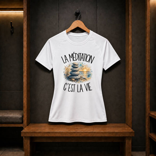 T-shirt de Sport Femme La méditation c'est la vie