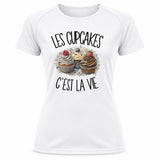 T-shirt de Sport Femme Les cupcakes c'est la vie