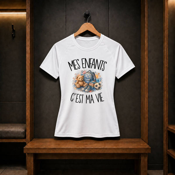 T-shirt de Sport Femme Mes enfants c'est ma vie