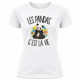 T-shirt de Sport Femme Les pandas c'est la vie
