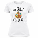T-shirt de Sport Femme Les girafes c'est la vie