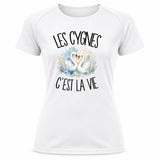 T-shirt de Sport Femme Les cygnes c'est la vie