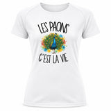 T-shirt de Sport Femme Les paons c'est la vie