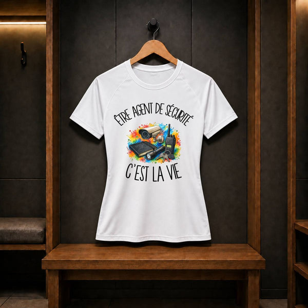 T-shirt de Sport Femme Être agent de sécurité c'est la vie