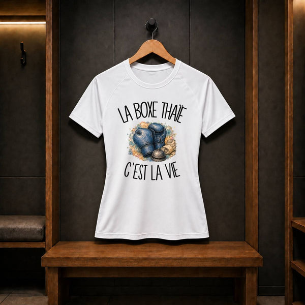 T-shirt de Sport Femme La boxe thaïe c'est la vie