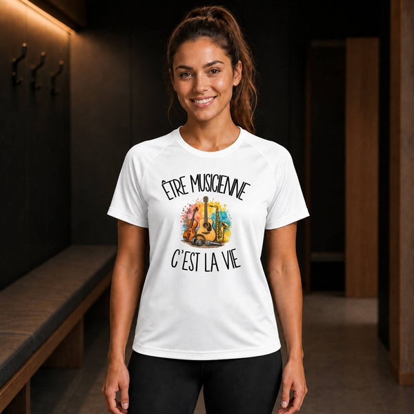 T-shirt de Sport Femme Être musicienne c'est la vie