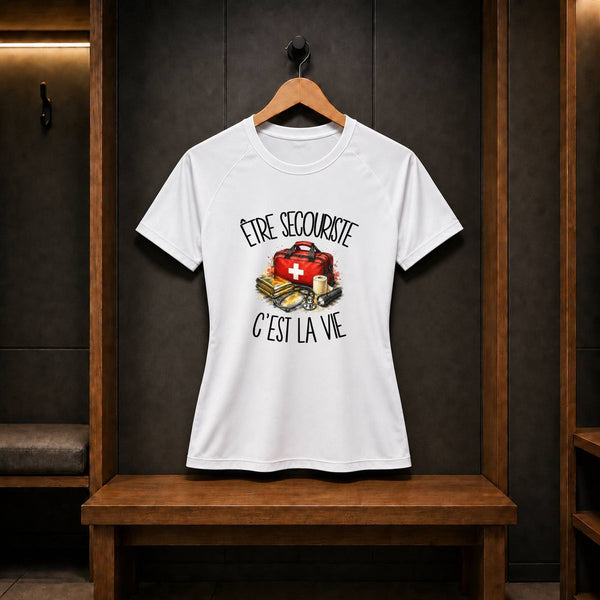 T-shirt de Sport Femme Être secouriste c'est la vie