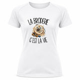 T-shirt de Sport Femme La broderie c'est la vie