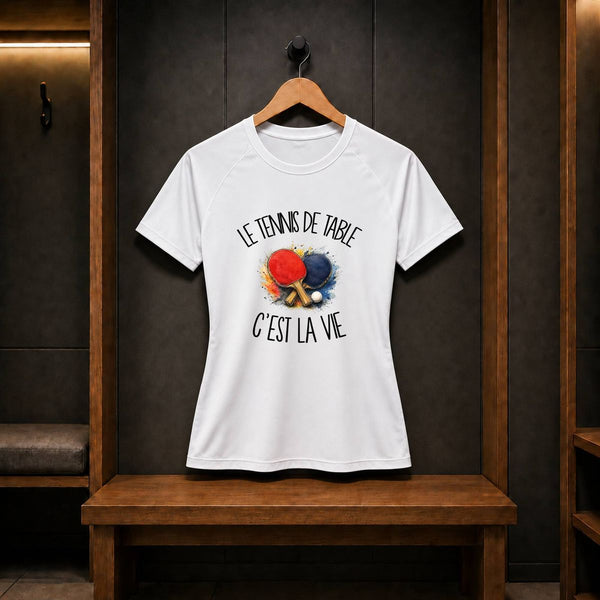 T-shirt de Sport Femme Le tennis de table c'est la vie