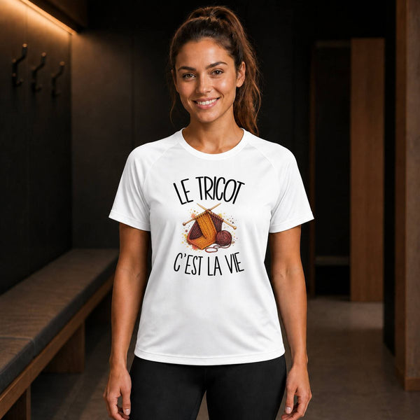 T-shirt de Sport Femme Le tricot c'est la vie