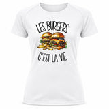 T-shirt de Sport Femme Les burgers c'est la vie