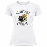 T-shirt de Sport Femme Les moules frites c'est la vie