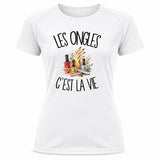 T-shirt de Sport Femme Les ongles c'est la vie