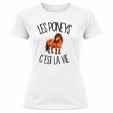 T-shirt de Sport Femme Les poneys c'est la vie