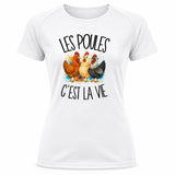 T-shirt de Sport Femme Les poules c'est la vie