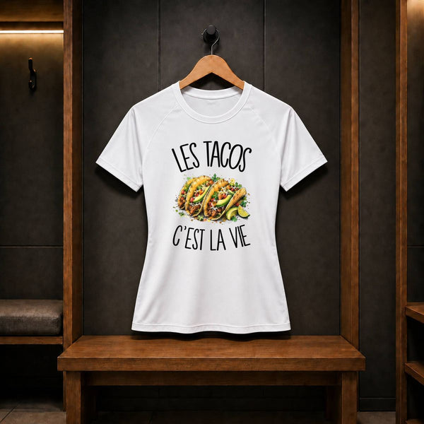 T-shirt de Sport Femme Les tacos c'est la vie