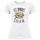 T-shirt de Sport Femme Les timbres c'est la vie