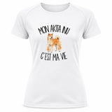 T-shirt de Sport Femme Mon Akita Inu c'est ma vie