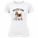 T-shirt de Sport Femme Mon Basset Hound c'est ma vie