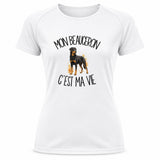 T-shirt de Sport Femme Mon Beauceron c'est ma vie