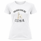 T-shirt de Sport Femme Mon Berger Blanc Suisse c'est ma vie