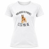 T-shirt de Sport Femme Mon Berger des Pyrénées c'est ma vie