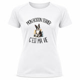 T-shirt de Sport Femme Mon Boston Terrier c'est ma vie