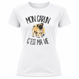 T-shirt de Sport Femme Mon Carlin c'est ma vie