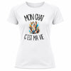 T-shirt de Sport Femme Mon chat c'est ma vie