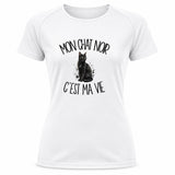 T-shirt de Sport Femme Mon chat noir c'est ma vie