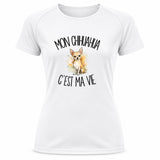 T-shirt de Sport Femme Mon Chihuahua c'est ma vie