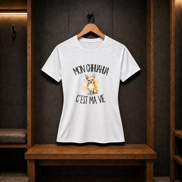 T-shirt de Sport Femme Mon Chihuahua c'est ma vie
