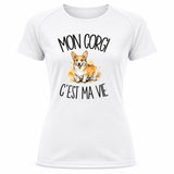 T-shirt de Sport Femme Mon Corgi c'est ma vie