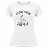T-shirt de Sport Femme Mon Dogue Argentin c'est ma vie