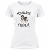 T-shirt de Sport Femme Mon Malamute c'est ma vie