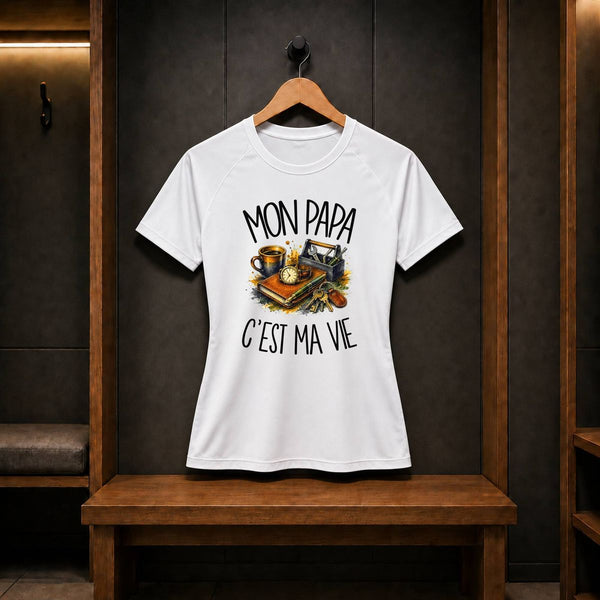 T-shirt de Sport Femme Mon papa c'est ma vie