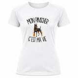 T-shirt de Sport Femme Mon Pinscher c'est ma vie