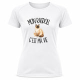 T-shirt de Sport Femme Mon Ragdoll c'est ma vie