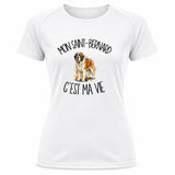 T-shirt de Sport Femme Mon Saint-Bernard c'est ma vie