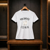 T-shirt de Sport Femme Mon Samoyède c'est ma vie