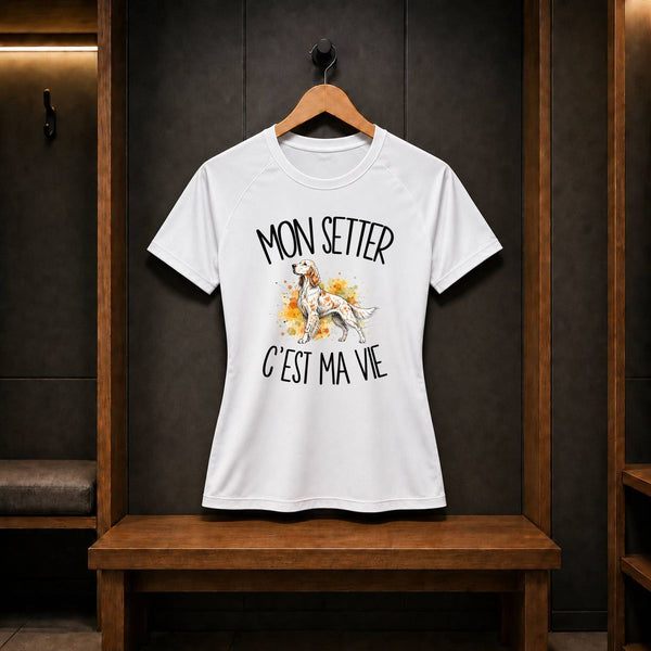 T-shirt de Sport Femme Mon Setter c'est ma vie