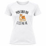 T-shirt de Sport Femme Mon Shiba Inu c'est ma vie