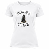 T-shirt de Sport Femme Mon Terre-Neuve c'est ma vie