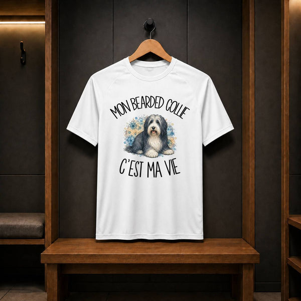 T-shirt de Sport Homme Mon Bearded Collie c'est ma vie