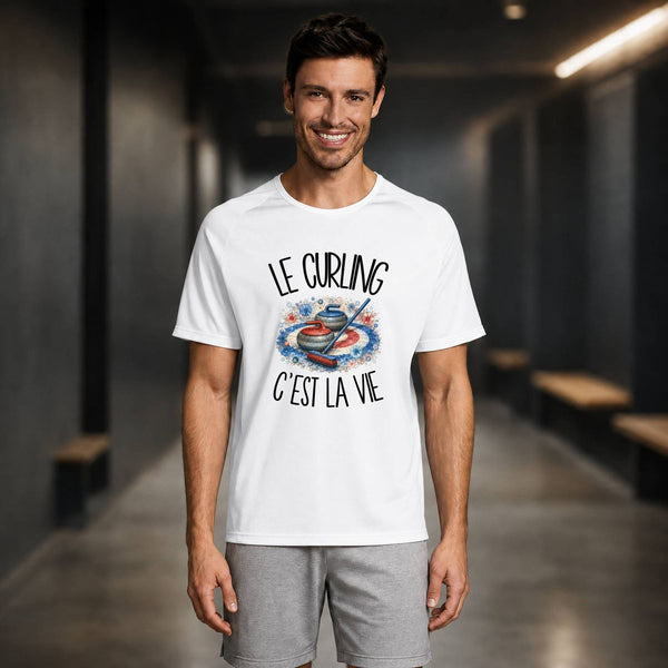 T-shirt de Sport Homme Le curling c'est la vie