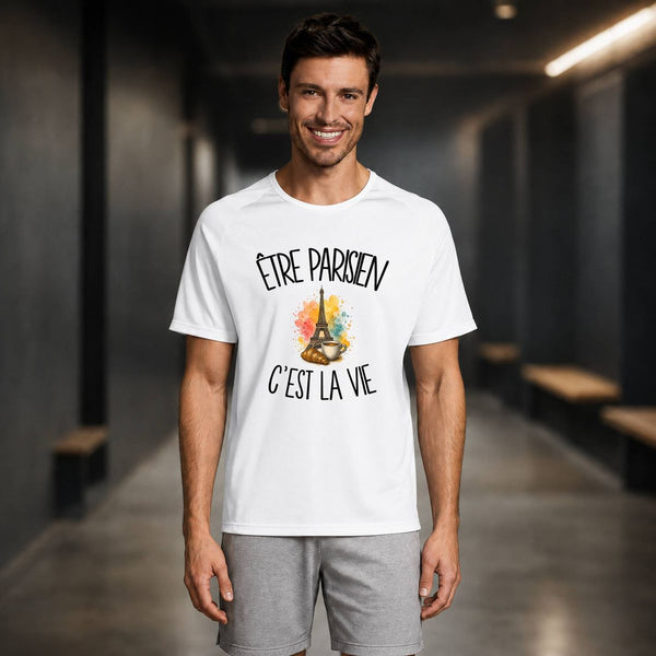 T-shirt de Sport Homme Être parisien c'est la vie